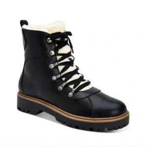 Style & Co. Black Winter Boots with White Sherpa Lining